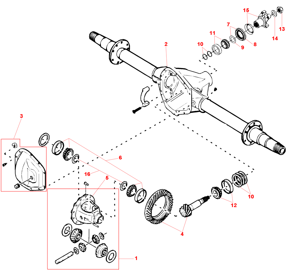 1996-2000 P32 Chassis Parts Index > DIFFERENTIAL ASSEMBLY